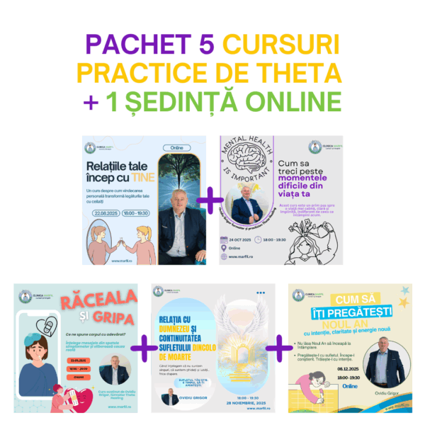 Pachet de 5 cursuri pentru vindecare, claritate și reconectare interioară + 1 ședință de Theta