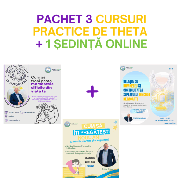 Pachet de 3 cursuri pentru vindecare, claritate și reconectare interioară + 1 ședință de Theta