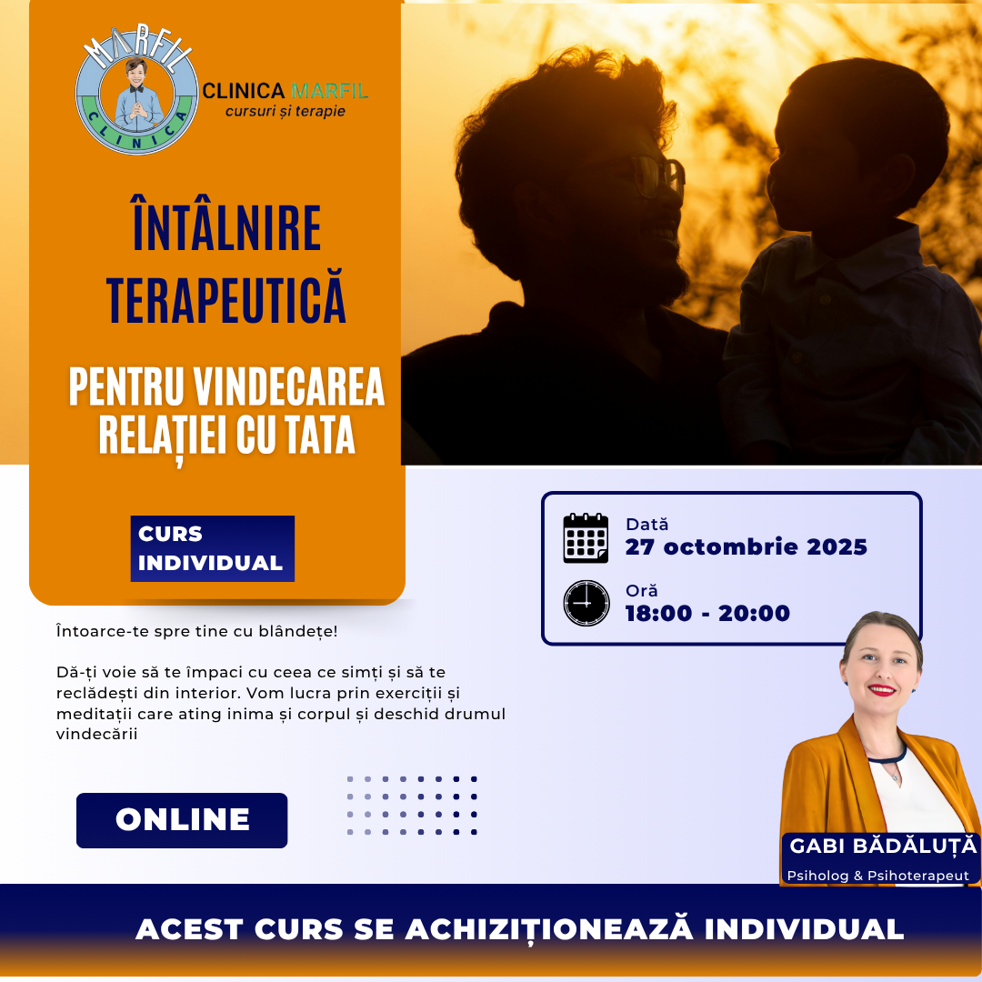 Întâlnire terapeutică de vindecare a relației cu tata