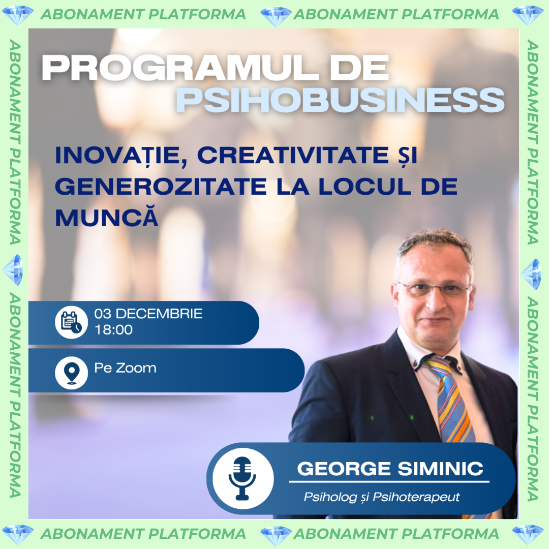 Inovație, creativitate și generozitate la locul de muncă