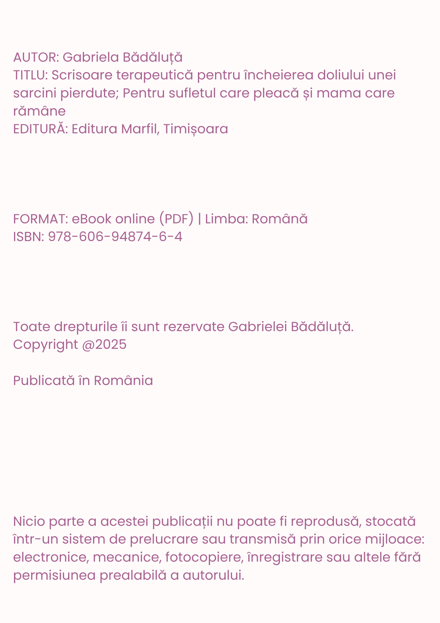 Ebook: Scrisoare terapeutică pentru încheierea doliului unei sarcini pierdute - imagine 6