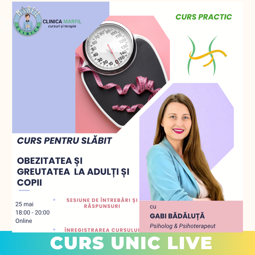 Curs unic live pentru slăbit: Obezitatea și greutatea la adulți și copii