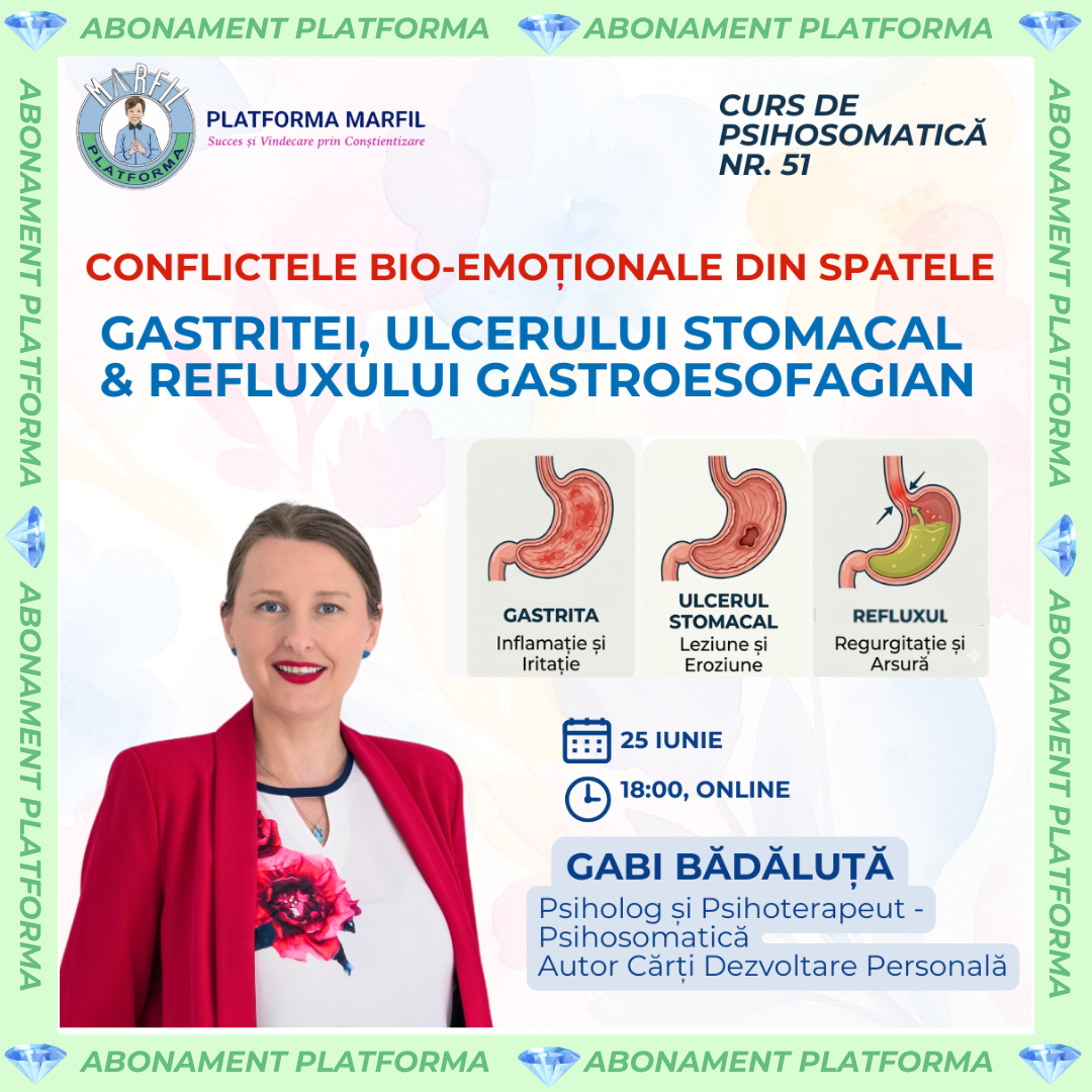 Curs abonament: Gastrită și ulcer stomacal, reflux gastroesofagian