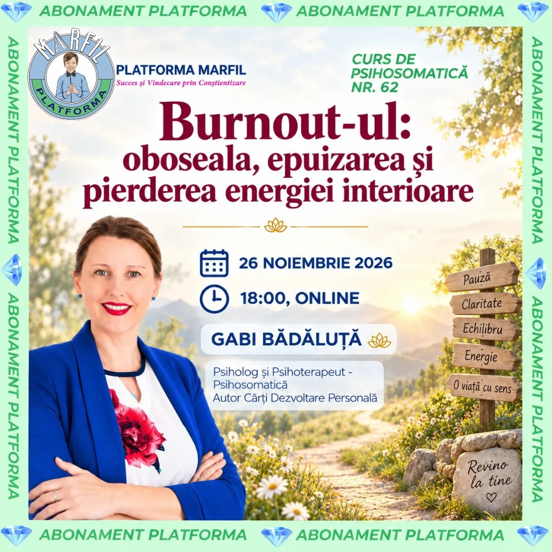 Curs abonament: Burnout-ul: oboseala, epuizarea și pierderea energiei interioare